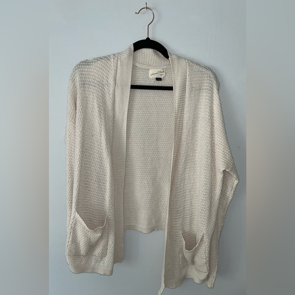 Cream Open-Front Sweater